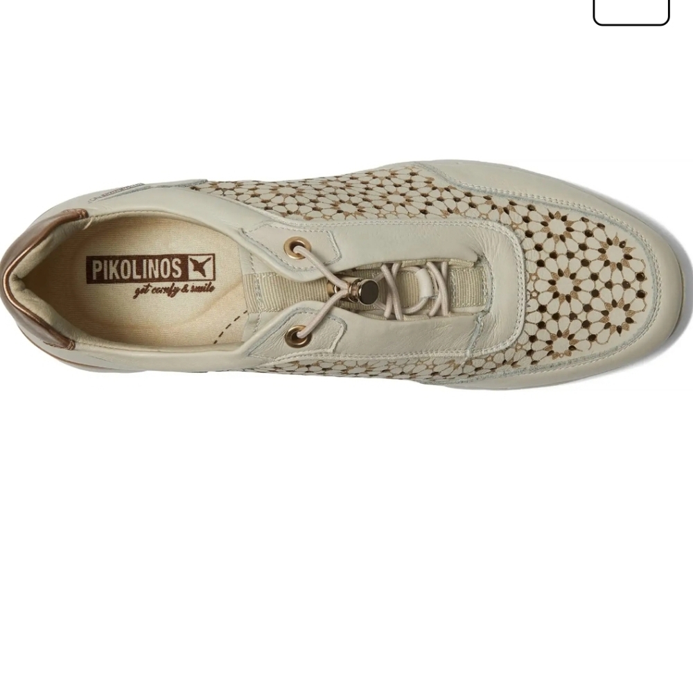 Women's Pikolinos Cream and Black Perforated Sneakers - Picture 7 of 8